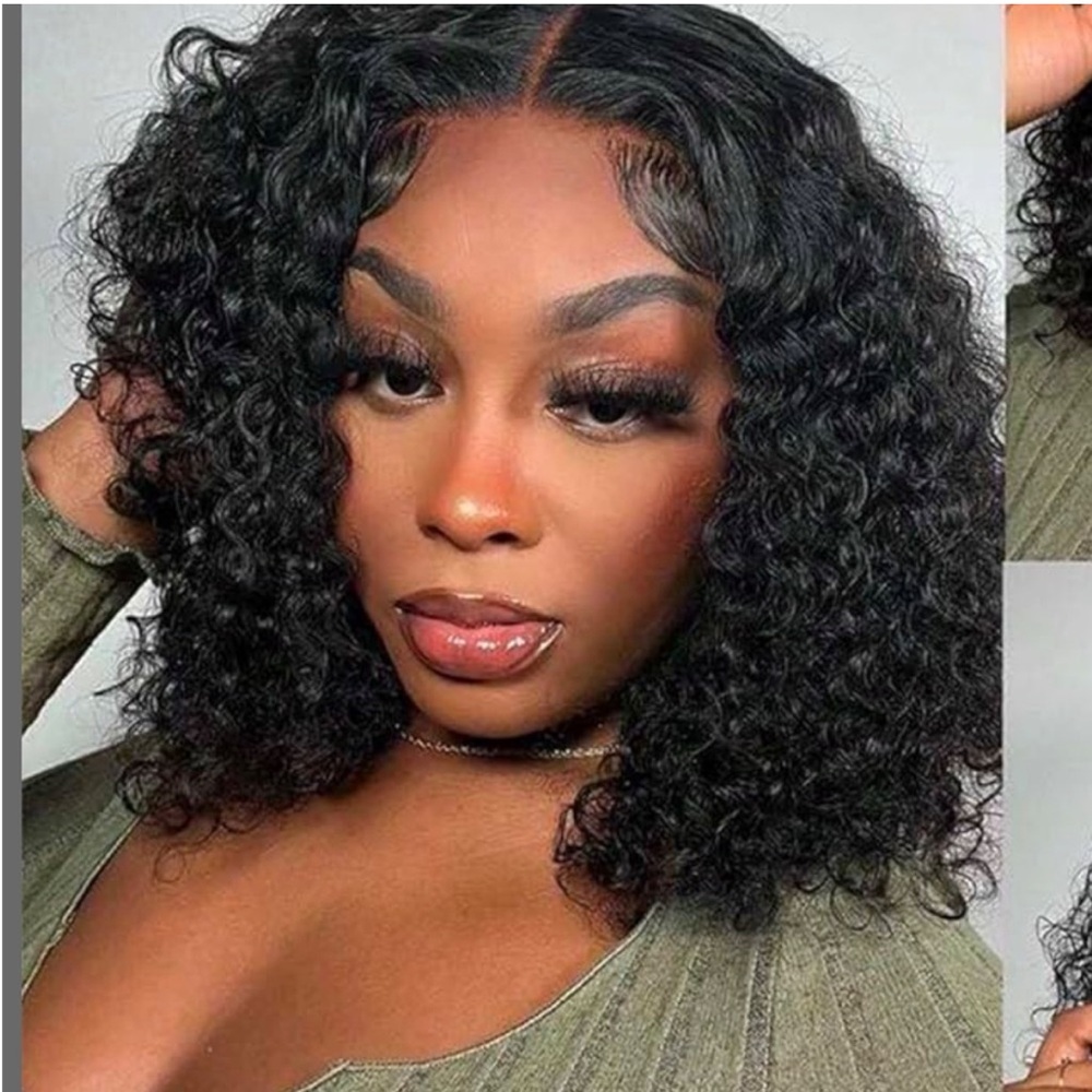 Luvme human Hair Curly wig HD 5x5 lace frontal 16 inches 100% human hair